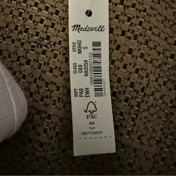 Madewell White Halter Neck Women's Top size XS NWT - Picture 3 of 4